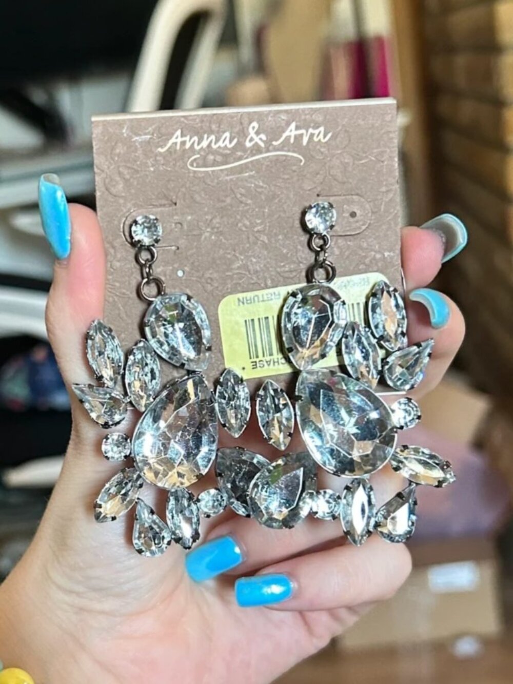 Anna & Ava Clear Rhinestone Statement Drop Earrings